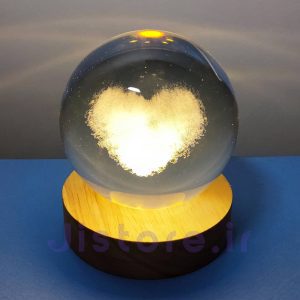 چراغ خواب مدل گوی کریستالی طرح قلب