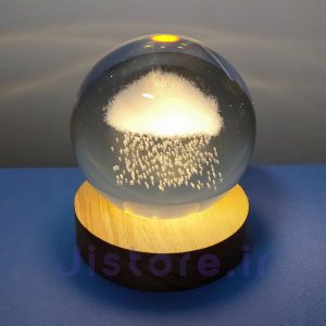 چراغ خواب مدل گوی کریستالی طرح ابر و باران