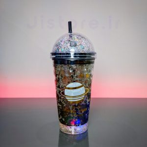 لیوان اسموتی چراغدار طرح فضانورد