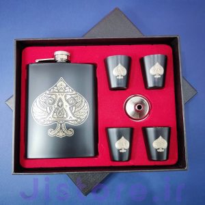 ست قمقمه جیبی و شات طرح تک پیک مشکی