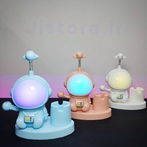 چراغ مطالعه شارژی تراش دار و جا قلمی مدل فضانورد